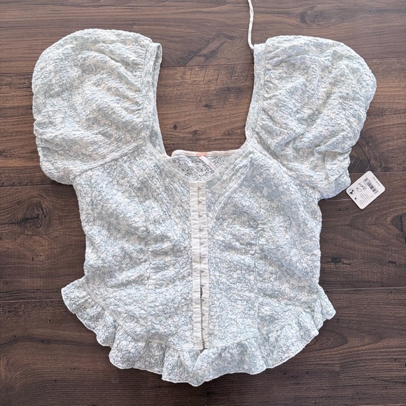 NWT Free People Oh Baby Lace Puff Sleeve Top - Picture 2 of 8